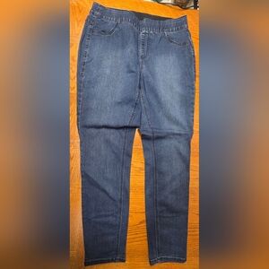 CJ Banks Blue Denim Pull-On Jeans Skinny Size 14W